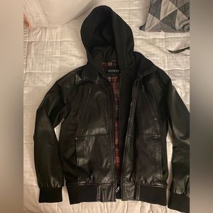 Guess brand  decent condition poly leather bomber jacket